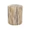 Brown Teak Wood Contemporary Stool, 18" x 15" x 15"